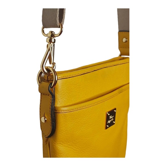 Lauren Ralph Lauren Yellow Leather Crossbody Purse Bag - Picture 3 of 16